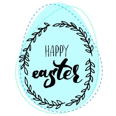 Mutlu Paskalya yumurta yazı. Vektör çizim Eps10