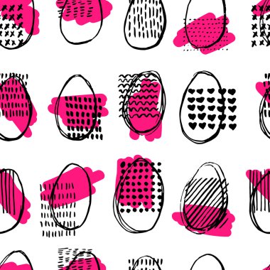 Siyah-beyaz desen yumurta elips desenli.