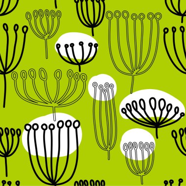 Karahindiba ile arka plan. Blowballl ile Seamless Modeli.