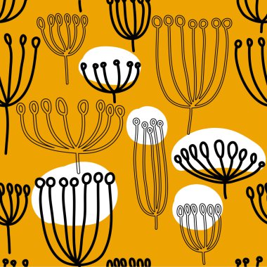 Karahindiba ile arka plan. Blowballl ile Seamless Modeli.