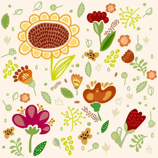Vektor-Blume mit Sonnenblume. — Stockvektor