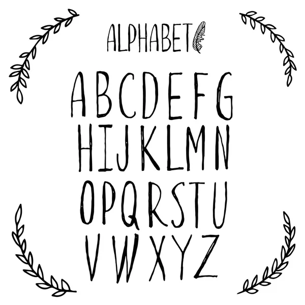 Lateinisches Alphabet, Schrift, Schrift. — Stockvektor