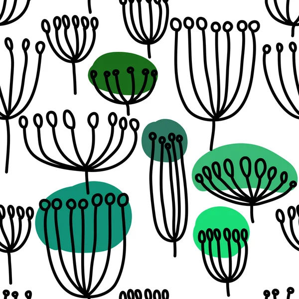 Karahindiba ile arka plan. Blowballl ile Seamless Modeli.