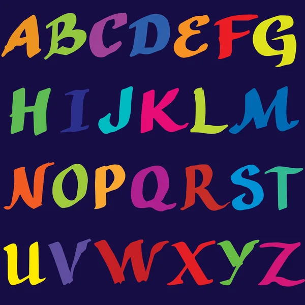 Handwritten coloring alphabet — Stock Vector