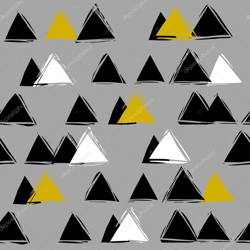 Scandinavian style. black and white seamless abstract pattern with triangles. Mountain landscape