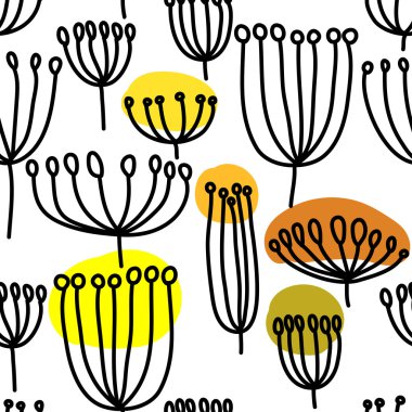 Karahindiba ile arka plan. Blowballl ile Seamless Modeli