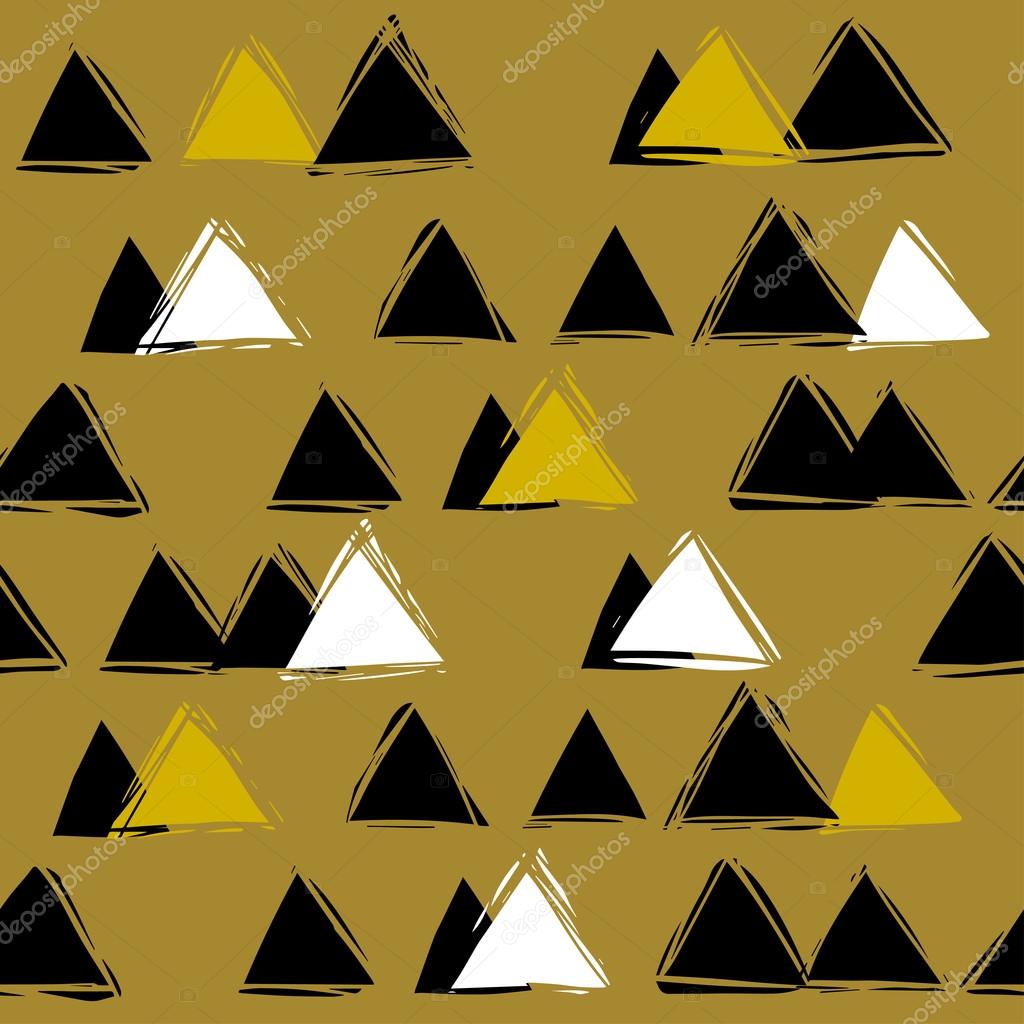 Scandinavian style. black and white seamless abstract pattern with triangles. Mountain landscape