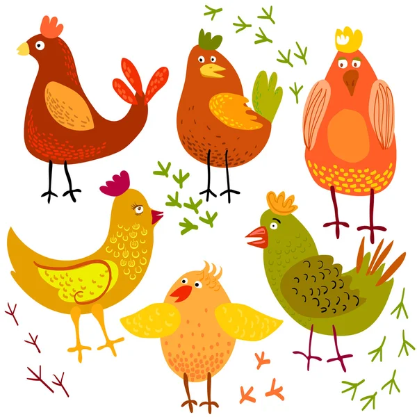 Cute cartoon chicken vector illustration — Stock Photo, Image