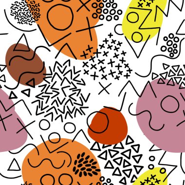 Geometrik Vektör deseni Memphis biçimi