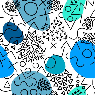 Geometrik Vektör deseni Memphis biçimi