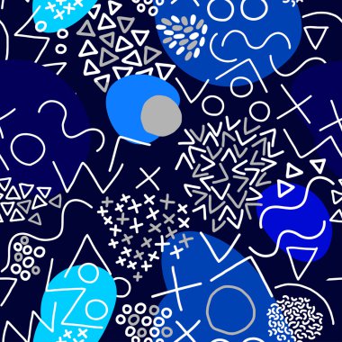 Geometrik Vektör deseni Memphis biçimi