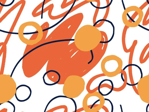 Hand-drawn abstract pattern with randomly arranged spots 