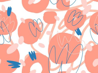 Rastgele düzenlenmiş noktalarla elle çizilmiş soyut desen 