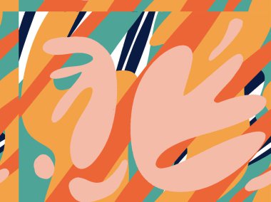 Rastgele düzenlenmiş noktalarla elle çizilmiş soyut desen 