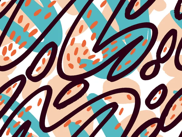 Handgezeichnete abstrakte Muster mit zufällig angeordneten Flecken — Stockvektor