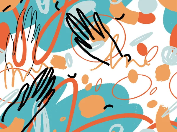 Hand-drawn abstract pattern with randomly arranged spots 