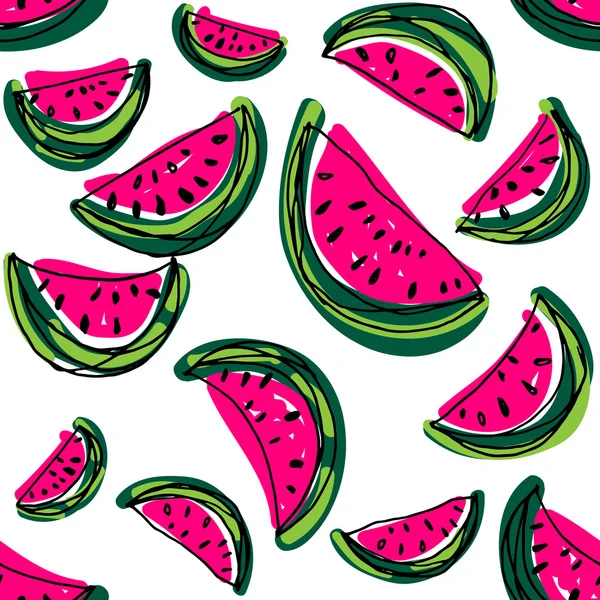 Melon d'eau fond sans couture — Image vectorielle