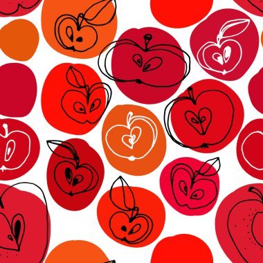 Siyah ve beyaz elma Dikişsiz desen renk lekeler ile