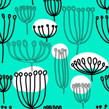 Karahindiba ile arka plan. Blowballl ile Seamless Modeli.