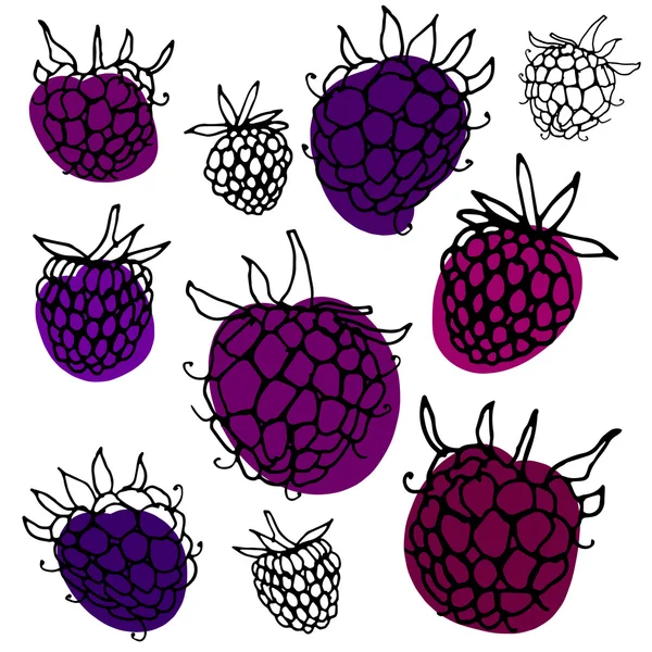 Elle çizilmiş blackberry ile desen.