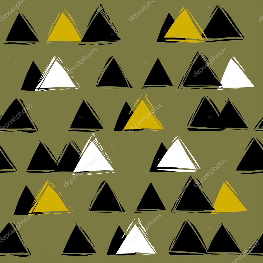 Scandinavian style. black and white seamless abstract pattern with triangles. Mountain landscape