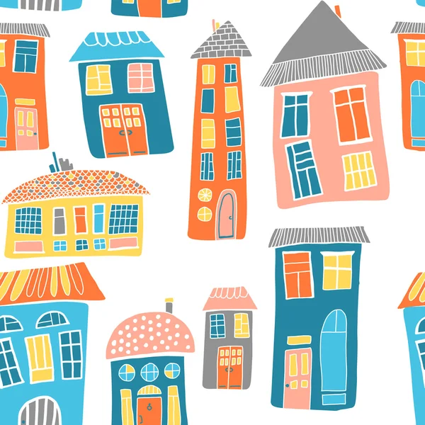 Houses seamless pattern