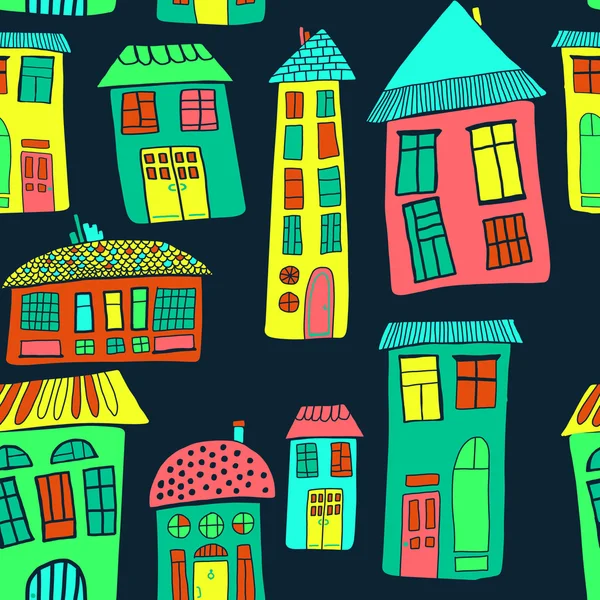 Houses seamless pattern