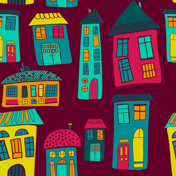 Houses seamless pattern