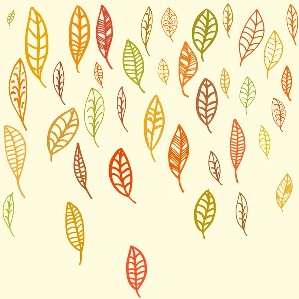 Ensemble de feuilles tombées. Modèle d'automne. Feuilles croisées . — Image vectorielle