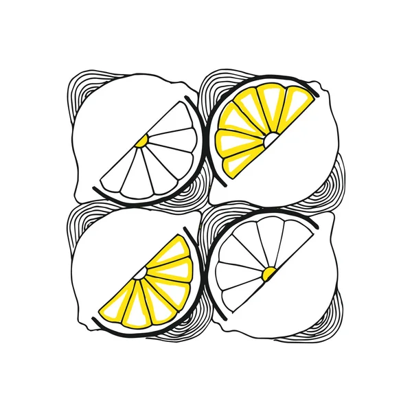Muster von Zitronenscheiben — Stockvektor