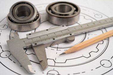 Metal top bermanlı mühendislik ve hassas aletler, mekanik endüstriyel.