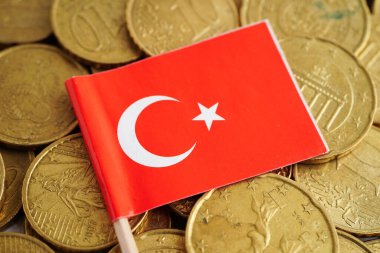 Para ve banknot üzerinde Türkiye bayrağı, ticari yatırım yatırım para birimi kavramını finanse ediyor.