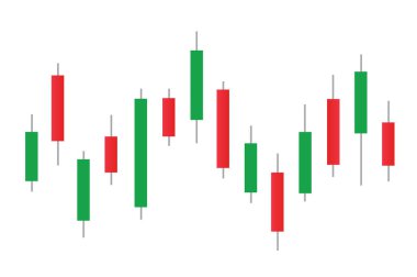 Borsa çubuğu grafiği, şamdan şeması, finans ticaret verileri, vektör illüstrasyonu.
