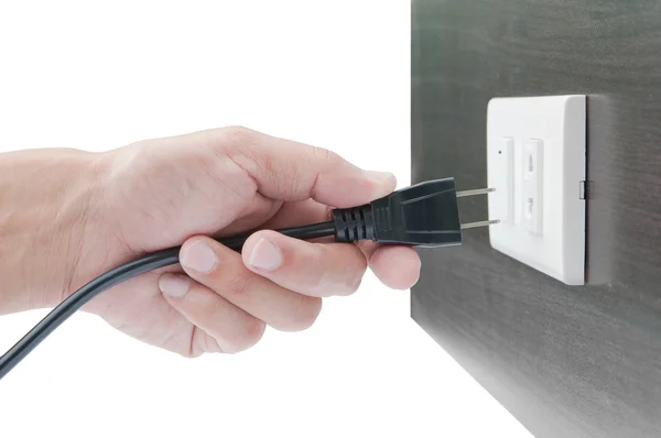 Hand unplug or plugged — Stock Photo, Image