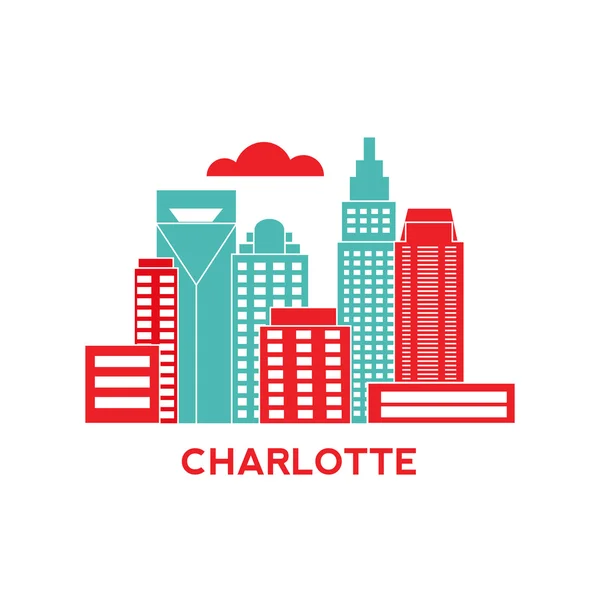 Charlotte skyline cidade — Fotografia de Stock