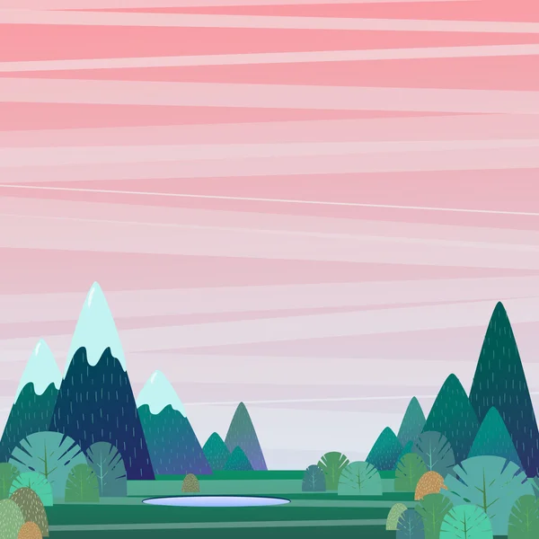 Naturaleza - paisaje de verano. Ilustración vectorial en estilo de diseño plano . — Vector de stock