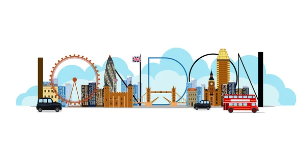 London City bokstäver. Vektor illustration — Stock vektor