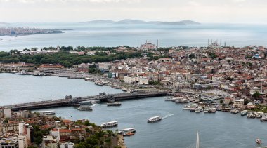 Istanbul 'un güzel havadan görünümü