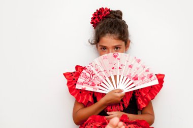 İspanyol kostüm içinde şirin kız