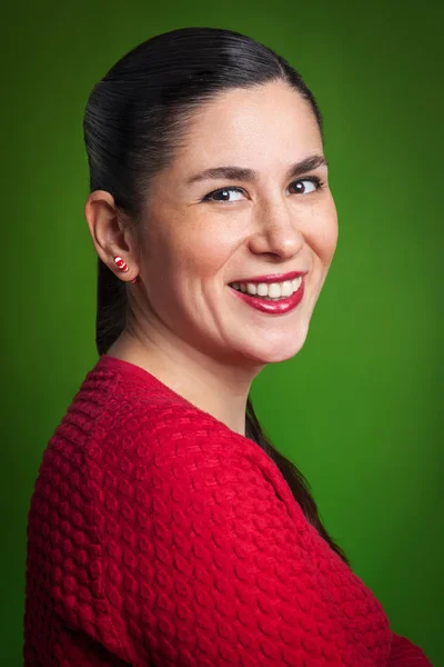 Alkalmi asszony mosolygó portré — Stock Fotó