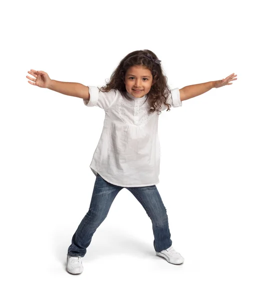 Little girl arms open — Stock Photo, Image