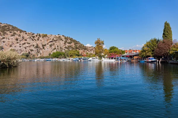 Mugla Turquia Novembro 2021 Túmulos Lícios Rio Dalyan Turquia — Fotografia de Stock