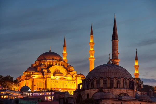 Suleymaniye Mosque at night Stock Image