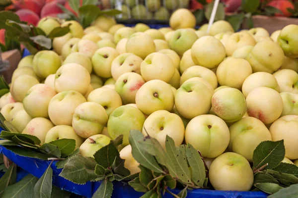 Högen av gröna plommon — Stockfoto