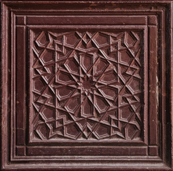 Decorative wooden door detail — Stock Photo, Image