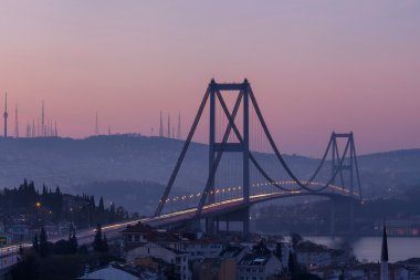 Bosphorus Bridge at dawn clipart