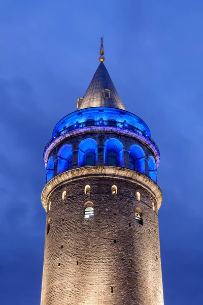 Wieża Galata z oświetlenia — Zdjęcie stockowe