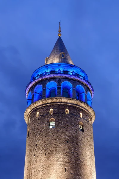 Galata Kulesi ile aydınlatma — Stok fotoğraf