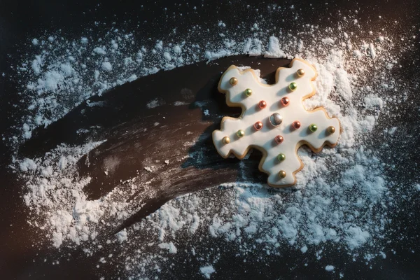 Cookie cu fulg de zăpadă decorativ — Fotografie, imagine de stoc