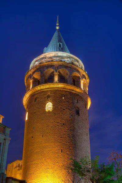 Galata-torony, a megvilágítás — Stock Fotó